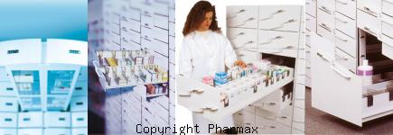 image colonnes de tiroirs pour pharmacie