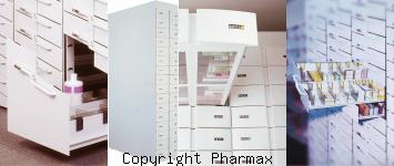 image colonnes inclinées pour gain de surface en pharmacie