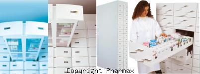 image colonnes pour gain de surface en pharmacie